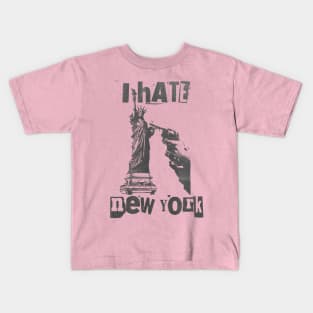 vintage i hate new york punk art Kids T-Shirt